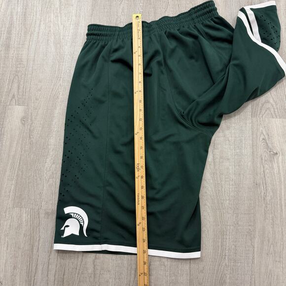 Nike Michigan State Spartans Basketball Shorts Men's Large Green MSU Elite - Picture 10 of 11